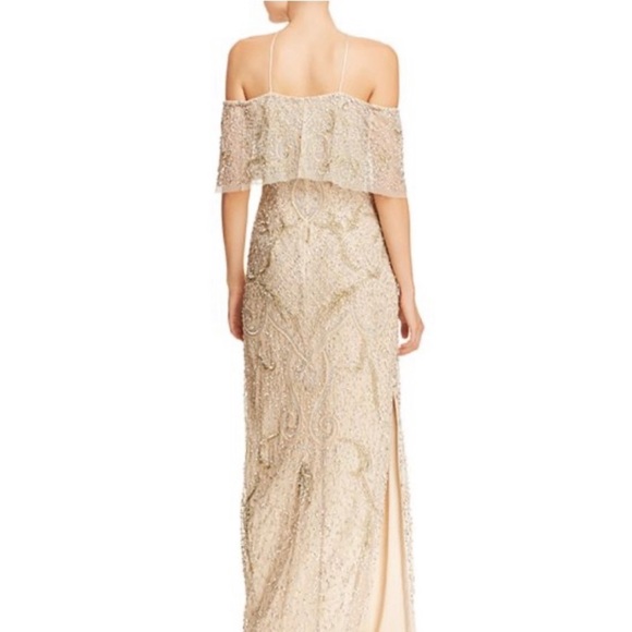 Aidan Mattox cold shoulder beaded exclusive gown - Picture 4 of 10